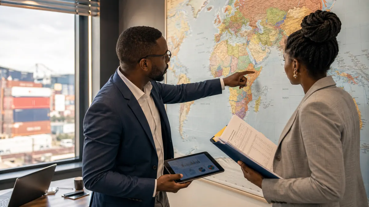 Export managers reviewing Eastern Africa market entry risk - Digitera Africa