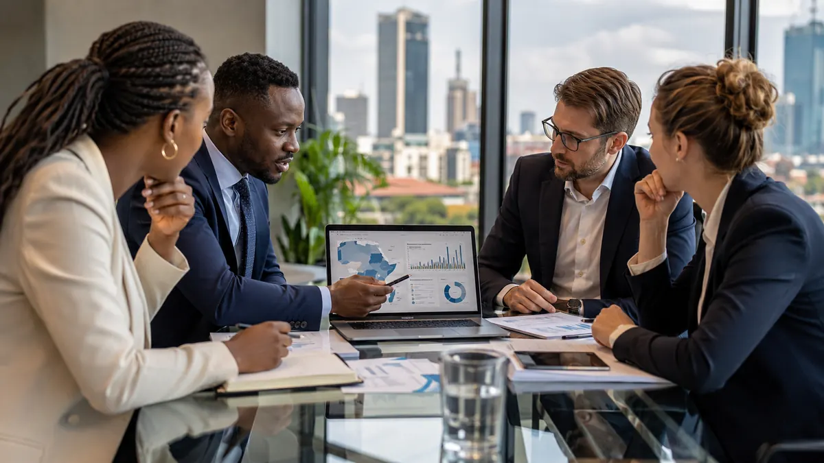 Business meeting reviewing East African growth strategy - Digitera Africa