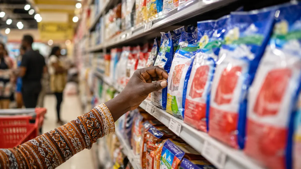 FMCG product on a retail shelf showing the challenge of standing out in store - Digitera Africa