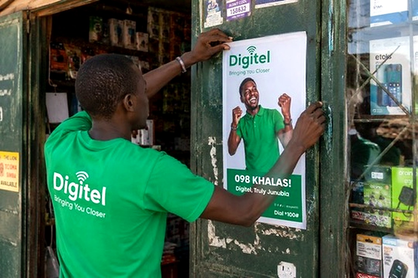 Digitel activation team standing in front of a branded roadshow truck